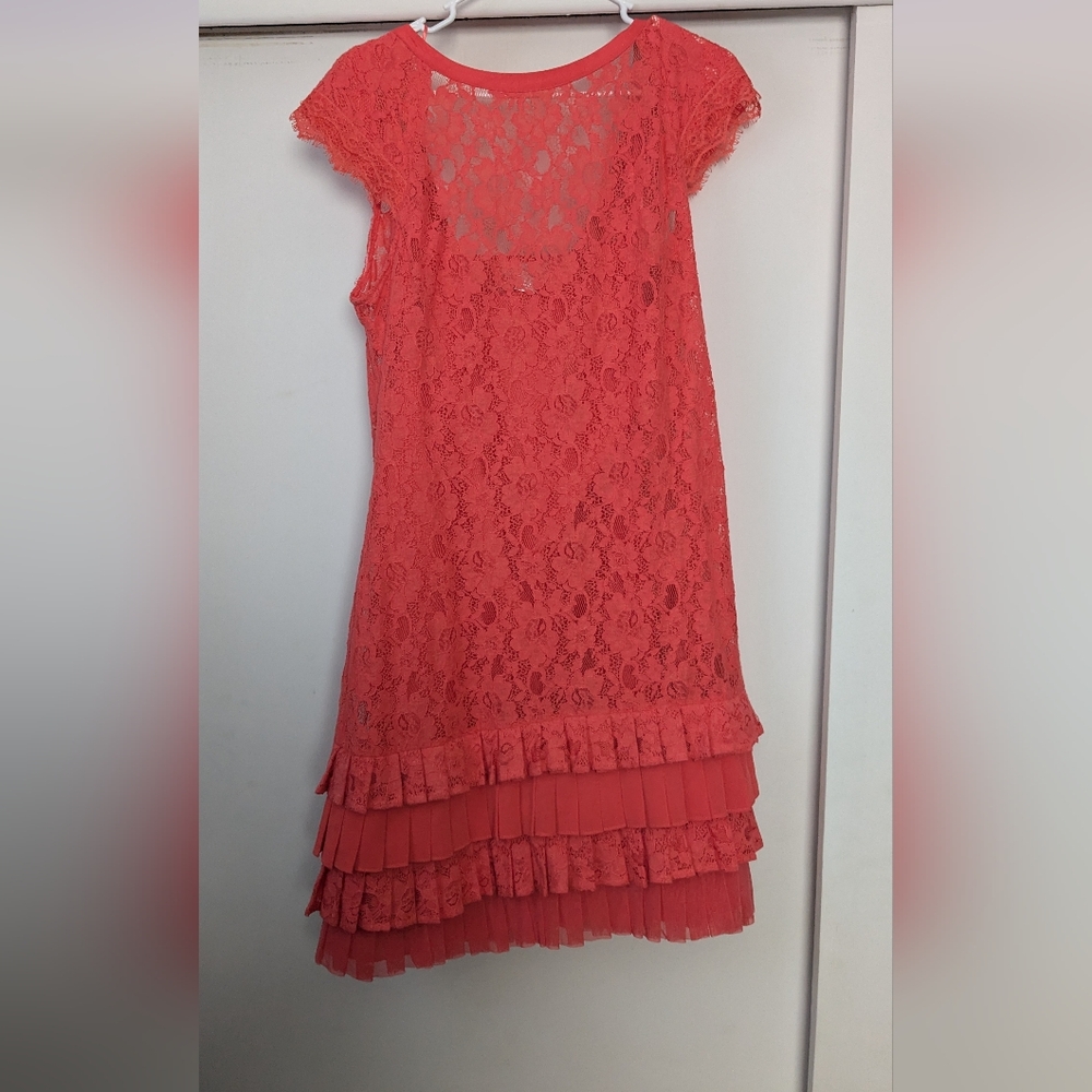 Jessica Simpson Size 10 Coral Lace Dress